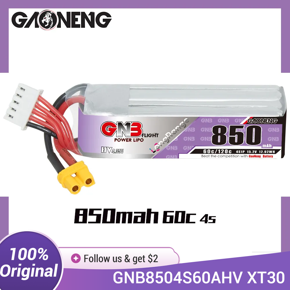 GAONENG GNB LiPo Battery 850mA - Drone Battery Li-Ion 评论和价格