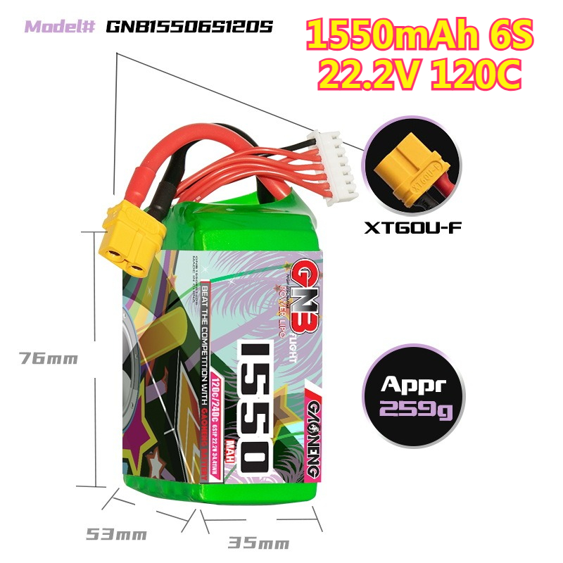 1550mAh 120C LiPo Battery 4S 1 - Drone Battery 6S 评论和价格